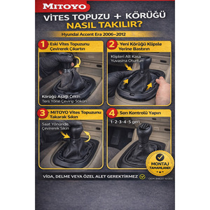Juego de Palanca de Cambios y Funda para Hyundai Accent Era 2006-2012, Fácil Instalación, 5 Velocidades, Automático, Hecho de Cuero - Product Image 1