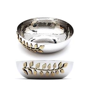 Argenterie Bol en acier inoxydable avec branches d'arbre en métal doré Ensembles de bols à fruits secs Vaisselle pour la maison Hôtel Restaurant - Product Image 5