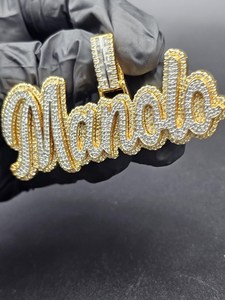 Colgante de Letra Inicial Personalizada con Diamantes Moissanite VVS Iced Out, Plata de Ley 925 con Baño de Rodio, Estilo Hip Hop Brillante - Product Image 6