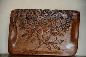 BACK WOODEN PRINTED TRAY BEST QUALITY CARVED Available <b>square</b> Shape and India Handicraft best Sample Hot Sale - Product Image 2