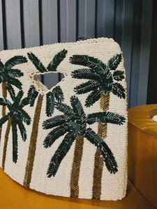 Floral Design Glass Beads Single Strap Shoulder <b>Bag</b> Magnetic Closure Intricate Beadwork Summer Beach Party Office Travel Women - Product Image 6