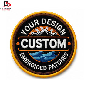 High Quality Embroidered <b>Sew</b>-<b>On</b> Custom Garment <b>Patches</b> with Canvas Fabric 3D Stitching Custom Colors - Product Image 1