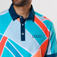 Polo tendance pour homme Sublimation 100% polyester Technologie d'évacuation de l'humidité Polo de golf