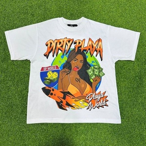 เสื้อยืดคอกลมผ้าฝ้ายอัด100% สำหรับผู้ชายเสื้อผ้าแนวสตรีทและชุดลำลองงานตามสั่ง - Product Image 1