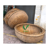 Coracle décoratif en bambou, panier de pêche traditionnel vietnamien fait main, modèle ViGi Farm Elina 1,5m-2m, polyvalent