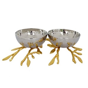 Vajilla pulida brillante, cuencos decorativos para servir frutas, Juego de 3, frutero pulido brillante niquelado, vajilla de catering - Product Image 3