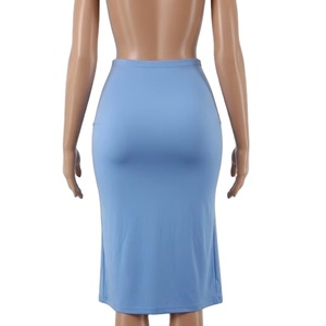 กระโปรงผ้าย้อมสีพื้นผ้าโพลีเอสเตอร์ผ้าแห้งเร็วระบายอากาศได้ดีสวมใส่สบายเสื้อผ้าแฟชั่นสำหรับผู้หญิง - Product Image 4