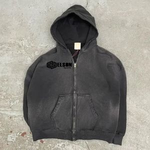 เสื้อสเวตเชิ้ตวินเทจมีฮู้ดใส่ได้ทั้งชายและหญิงแขนยาวซักด้วยกรดพิมพ์ลายสกรีนสไตล์ใหม่ - Product Image 5