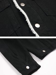 High Quality Custom 100% Cotton Denim Jacket <b>Fleece</b> Denim Jacket For Sale Men denim jacket for men - Product Image 3