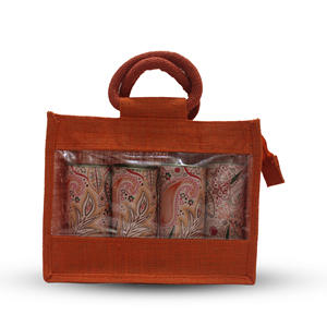 Bolsa de yute ecológica con asa de cuerda resistente para regalos promocionales Impresión personalizada disponible MOQ 50 piezas Compra a granel - Product Image 1