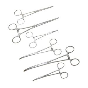 Juego de 6 Pinzas Hemostáticas Manuales de Acero Inoxidable, Rectas y Curvas, con Bloqueo, Pinzas Quirúrgicas 8 5, Certificación CE - Product Image 1