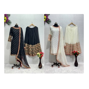 Ensemble de costume de Sharara pakistanais lourd de nouveau design moderne pour les célébrations festives et traditionnelles de mariage nuptial - Product Image 1