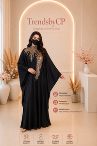 Robe longue de soirée modeste en satin noir, style jalabiya abaya, ornée de sequins, à manches longues, col montant, taille naturelle, pour événements formels - Product Image 6