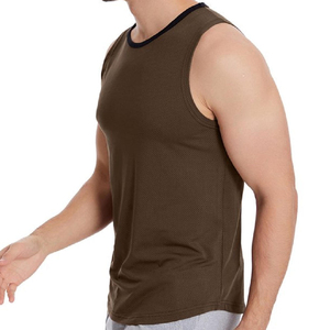 Débardeurs de musculation sans manches en maille extensible pour homme, avec logo personnalisé imprimé par transfert thermique, imperméables et respirants - Product Image 4