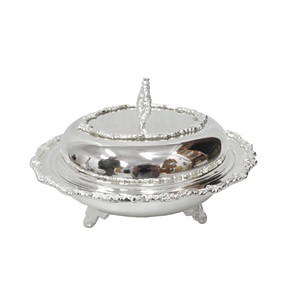 จานสำหรับเสิร์ฟอาหารในห้องครัวของโรงแรมจานอบออกแบบด้วยค้อนพร้อมขาตั้ง - Product Image 4