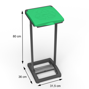 Mongardi 80L cảm biến duy nhất chất thải bin chủ thép không gỉ đứng cấu trúc cho trong nhà và ngoài trời sử dụng - Product Image 2