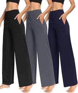 Pantalons longs à taille plate de haute qualité pour femmes, fermeture à cordon, élastique, léger, décontracté, coupe régulière, couleurs personnalisées - Product Image 4