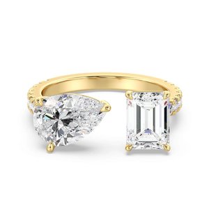 Toi et Moi Pear & แหวนมรกต - Product Image 1