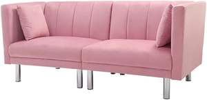 Elegante sofá cama de dos plazas de terciopelo con patas de metal para dormitorio, oficina, muebles de sala de estar elegantes de KD Furniture - Product Image 2