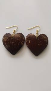 Joyería inspo Pendientes de cáscara de coco de tamaño mediano Pendientes de cáscara de coco personalizados ÁNGULO - Product Image 3