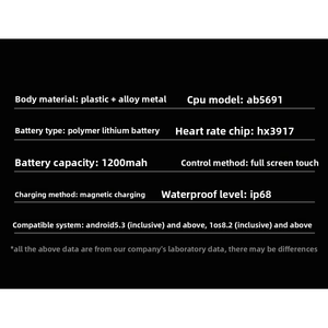 Montre connectée Aosenwell HT46 carrée en nylon, écran AMOLED 2,01 pouces, batterie 1200 mAh, étanche IP68, double SIM, boussole, tracker - Product Image 6