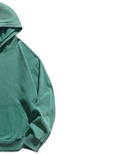 Sweat-shirt à capuche vert uni unisexe, coupe ample décontractée, chaud, avec poche kangourou, en polaire doux, streetwear d'hiver - Product Image 2