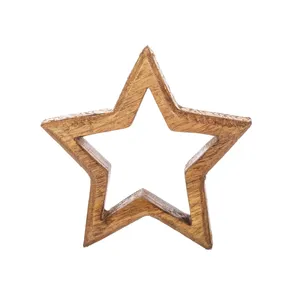 Estrella de diseño elegante con soporte colgante hecho con mango Caja de madera Artículo colgante de estrella de Navidad para decoración de Navidad - Product Image 5