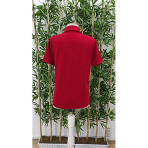 Veste à manches courtes pour femme avec fermeture éclair sur le devant, col et détail poche, chemisier en crêpe importé à manches courtes, 36370 - Rouge - Product Image 5