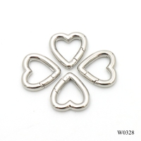 Fermoir en métal en forme de cœur pour bijoux, mousqueton à ressort en acier inoxydable de 14 mm, clip à charme à ouverture rapide
