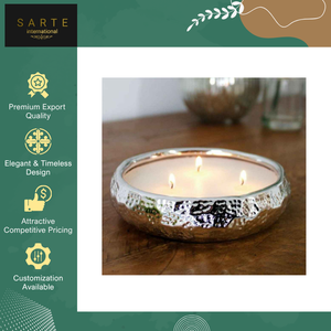 Venta Caliente, Portavelas de Latón Hecho a Mano, Pulido Plateado, Ecológico, Decoración Navideña para el Hogar, India - Product Image 3