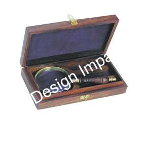 Loupe en laiton avec boîte en bois personnalisée, bordure dorée décorative, loupe de luxe pour la lecture - Product Image 5