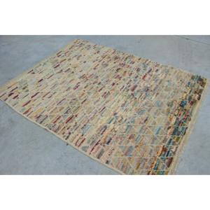 พรมวินเทจสไตล์ตุรกี ขนาด 4.8x6.4 ฟุต พรมสีเหลืองน้ำเงินสไตล์ตะวันตกเฉียงใต้ - Product Image 4