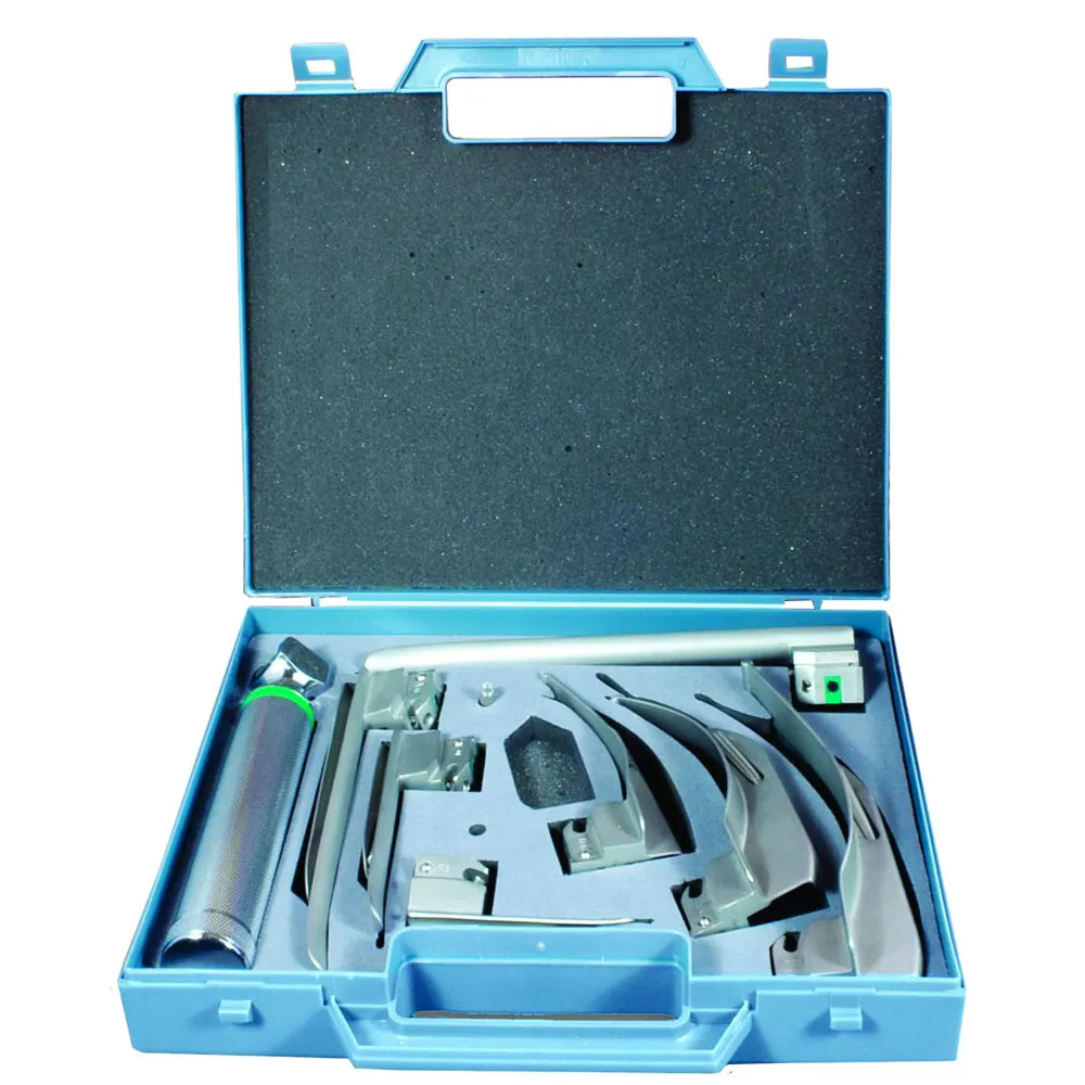 Bán hàng nóng CE ISO được phê duyệt y tế giá rẻ giá của cứng nhắc fiberoptic Ent laryngoscope loại với bóng đèn lưỡi xử lý đèn Bộ