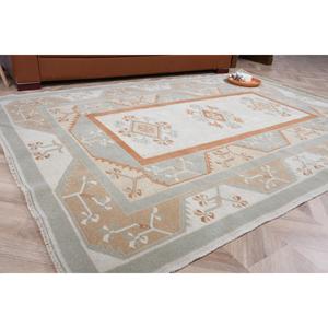 Tapis de 5,4 x 7,6 pieds, tapis vintage, tapis oriental turc en laine grise - Product Image 1