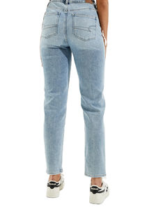 Calidad de exportación al por mayor, precio barato, pantalones vaqueros personalizables de pierna recta, pantalones vaqueros ajustados, pantalones vaqueros de mujer, lavado de exportación - Product Image 4