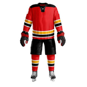 Maillot de hockey sur glace pour homme de haute qualité, imprimé avec logo personnalisé, coupe ajustée, en spandex/polyester, séchage rapide, uniforme d'équipe sportive - Product Image 5