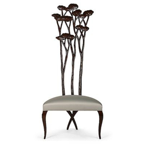 Chaises de salon de haute qualité en métal, design en feuilles de Ginkgo, plaqué or de haute qualité, aspect attrayant, pour la maison, l'hôtel, le salon - Product Image 4