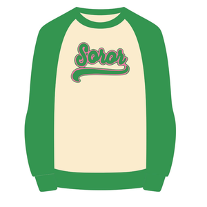 Sudadera de Manga Raglán con Cuello Redondo Ivory 08 Soror, Sudadera de Hermandad Universitaria para Mujer, Rosa y Verde, Ropa Casual Elegante - Product Image 5