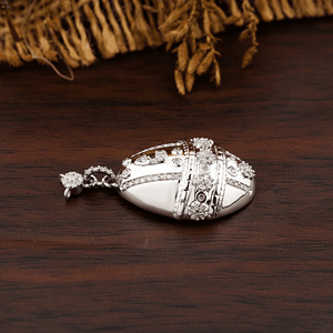 0.39 TDW rond taille brillant Unique diamant pendentif 18K or blanc certifié non certifié CVD diamant bijoux - Product Image 2