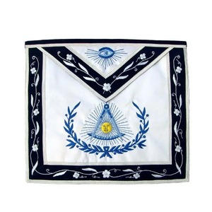 Tablier provincial complet de haute qualité avec rosettes bleues ensemble de col en cuir - Product Image 3