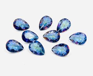 TASBIYA GEMS Mystic Blue Topaz 7x10mm Pera Cut Piedra preciosa facetada suelta con cambio de color 100 quilates para la fabricación de joyas - Product Image 4