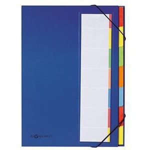 PAGNA Premium Deskorganizer for DIN <b>A4</b> 225g/m Blue Color Cardboard Polypropylene Film Laminated Compartment Block File <b>Folders</b> - Product Image 1