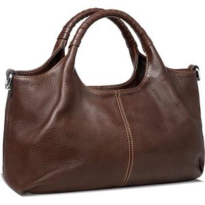 Foldable Genuine Cowhide Leather Shoulder <b>Bag</b> for Women Premium Real Leather <b>Ladies</b> Fashion Carry Handbag - Product Image 1