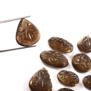 Quartz fumé naturel fait à la main sculpté pierre précieuse magnifiquement conçu bijoux en vrac utiliser lot mixte pierres précieuses optiquement légères en vrac - Product Image 3