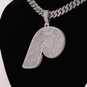 Luxueux diamant Moissanite plaqué rhodium en argent sterling 925 personnalisable style hip-hop glacé pendentif pour homme - Product Image 2