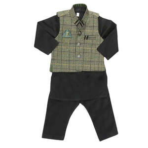 Traje Shalwar con Chaleco para Niños Chase Value - Verde Oliva 1-2 Años, Tela P.V. - Product Image 3