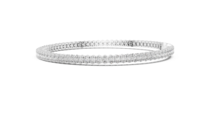 Bracelet tennis de luxe en or blanc 14 carats, diamant ovale de laboratoire Veloria, plaqué rhodium, Eterna Glow - Product Image 4