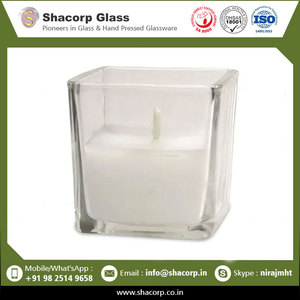 High Quality Custom Color Square Glass Votive From Indian Manufacturer - Product Image 2