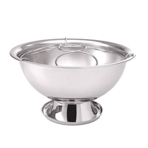 Grand bol à glace en argent avec base ronde en acier inoxydable Bol à vin et à champagne pour les bars et les fêtes d'hôtel - Product Image 5