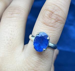 Bague en argent Tanzanite naturelle Bague en argent avec pierres précieuses Tanzanite Bijoux en argent faits à la main pour femmes - Product Image 3